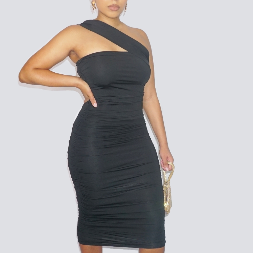 Black Loving ruched dress